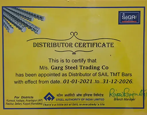 distributor certificate